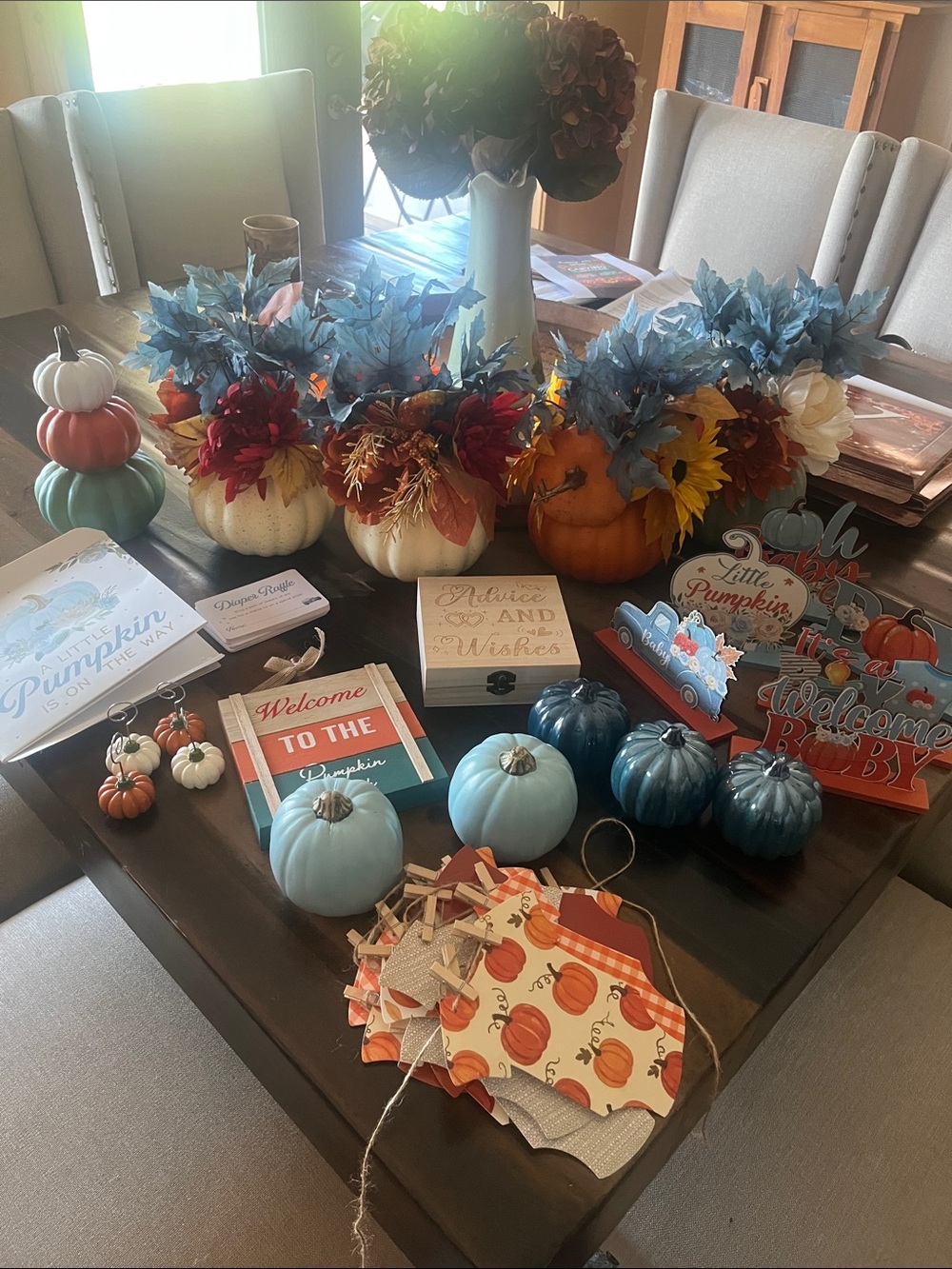Baby boy, baby shower fall decor